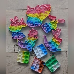 Rainbow Animal Pop It Fidget Toy Set
